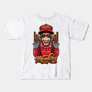 Monkey Funky Illustration Kids T-Shirt